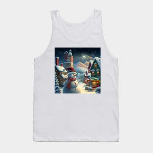 Christmas Town - Cartoon Snowman Tank Top